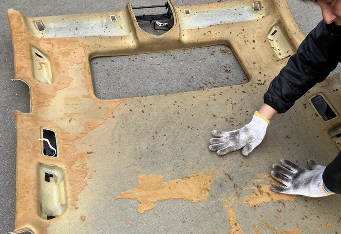 ルーフ天井材ウレタン除去